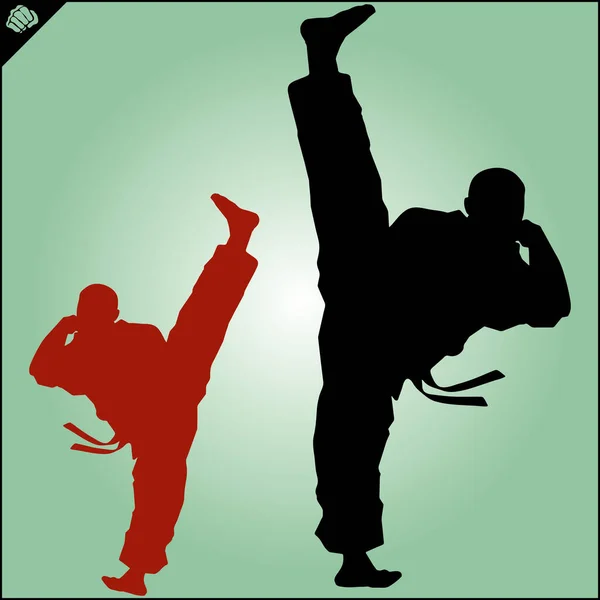 Martial Art Colored Symbol Logo Karate Creative Design Emblem — Stockvektor