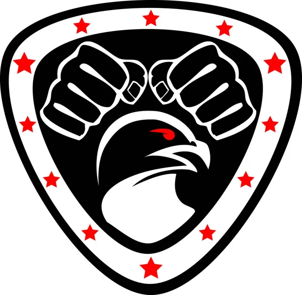 Martial art colored simbol, logo. Karate creative design emblem.