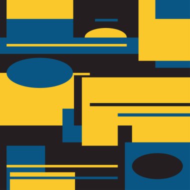 Retro Kareler ve Geometrik Renkli Gölge Şekiller Arka Plan. Vektör, Eps.