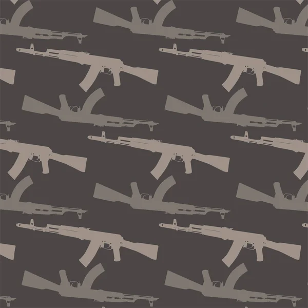 Russian Soviet Army Kalashnikov Machine Gun Camouflage Military Pattern Tactical — Stock vektor