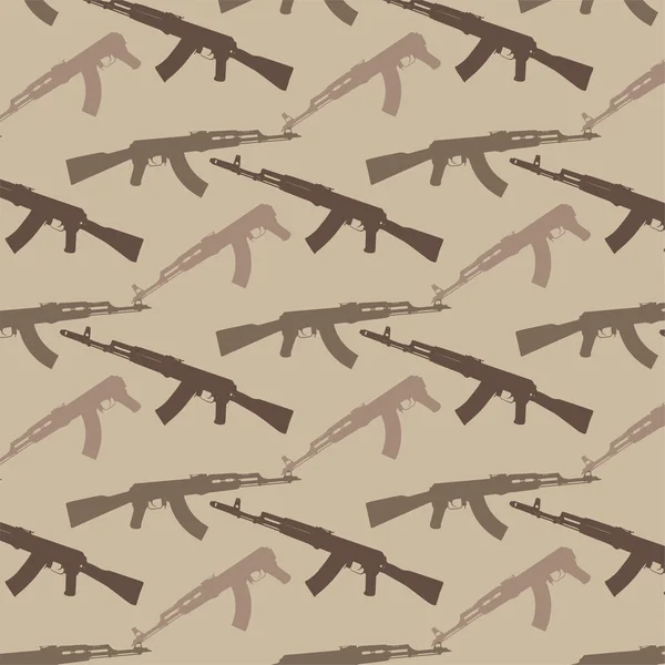 Russian Soviet Army Kalashnikov Machine Gun Camouflage Military Pattern Tactical —  Vetores de Stock