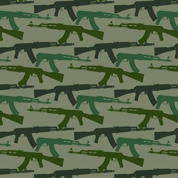 Russian Soviet Army Kalashnikov Machine Gun Camouflage Military Pattern Tactical — Stok Vektör