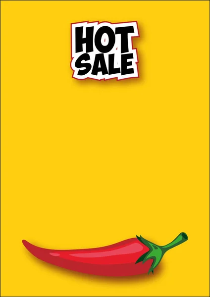 Hot Sale Yellow Banner Red Pepper Background Texture Vector Eps — Archivo Imágenes Vectoriales