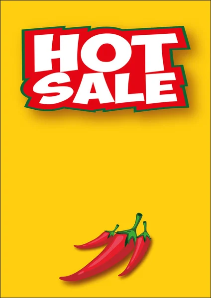 Hot Sale Yellow Banner Red Pepper Background Texture Vector Eps — Archivo Imágenes Vectoriales