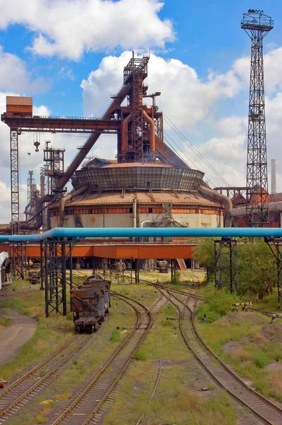 A huge blast furnace at a steelworks. Kazakhstan