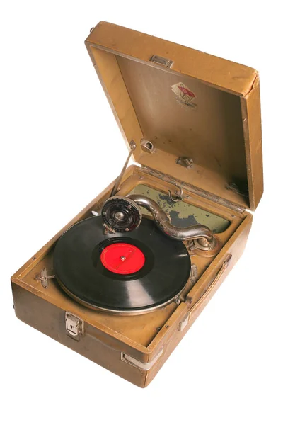 Fekete Műanyag Lemez Gramofon Lemez — Stock Fotó