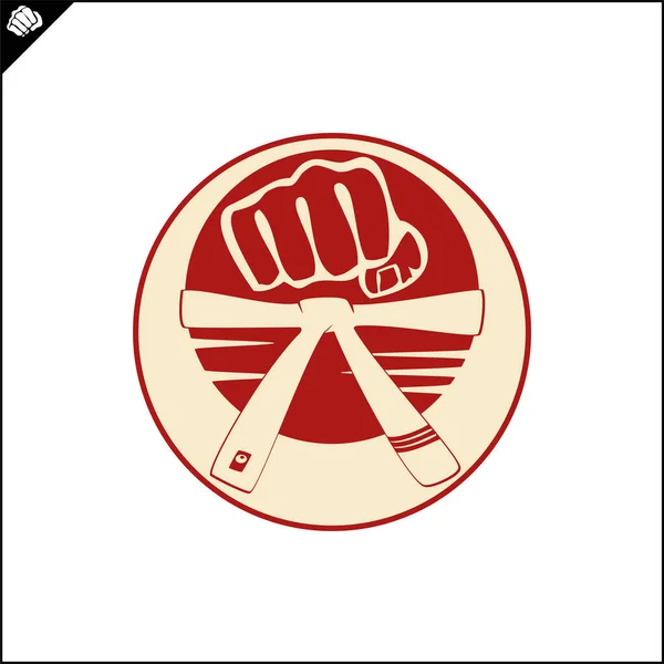 Martial Art Colored Symbol Logo Karate Creative Design Emblem Vector — Stock Vector