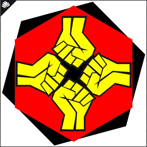 Martial Art Colored Symbol Logo Karate Creative Design Emblem — Stock vektor
