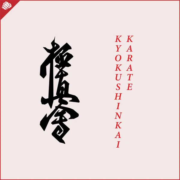 Kanji Hieroglyph Martial Arts Karate Translated Kyokushinkai Karate — Stock Vector