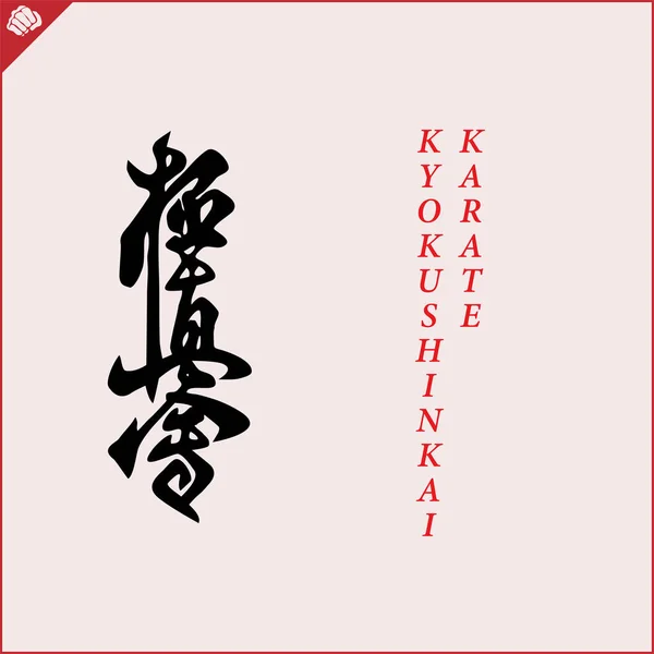 Kanji Hieroglyph Martial Arts Karate Translated Kyokushinkai Karate — Stok Vektör