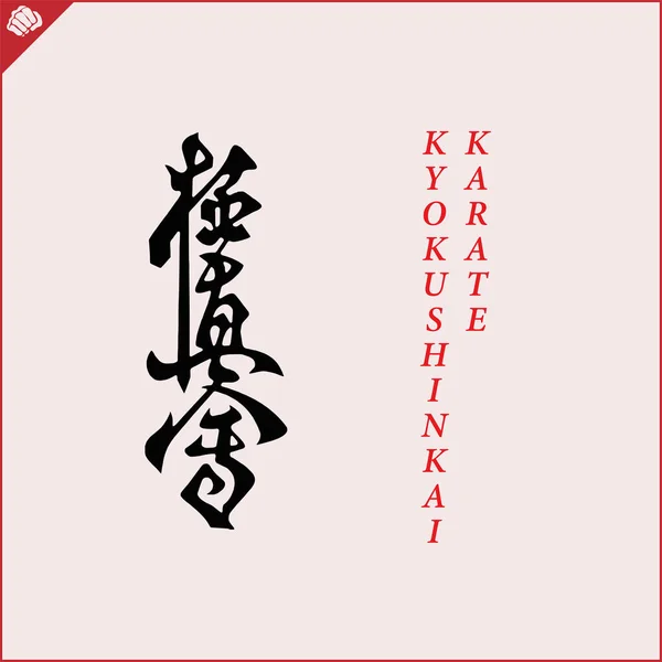 Kanji Hieroglyph Martial Arts Karate Translated Kyokushinkai Karate — Wektor stockowy