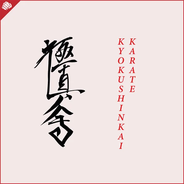 Kanji Hieroglyph Martial Arts Karate Translated Kyokushinkai Karate — Stockvector