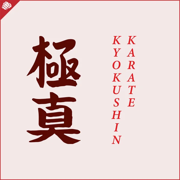 Kanji Hieroglyph Martial Arts Karate Translated Kyokushinkai Karate — 스톡 벡터