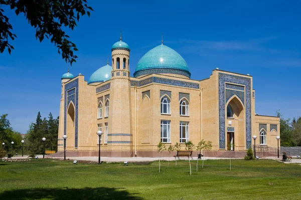 Beautiful Muslim Mosque Blue Skies Grass High Qualiti Photo — Foto de Stock