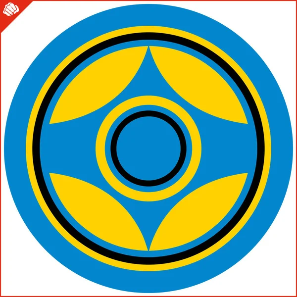 Martial Art Colored Emblem Symbol Martial Arts Kyokushinkai — Vettoriale Stock