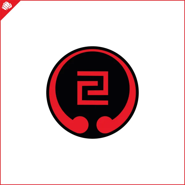 Martial Art Colored Emblem Symbol Martial Arts Goju Ryu Okinawan — Stock Vector