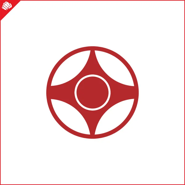 Martial Art Colored Emblem Symbol Martial Arts Kyokushinkai — Vettoriale Stock