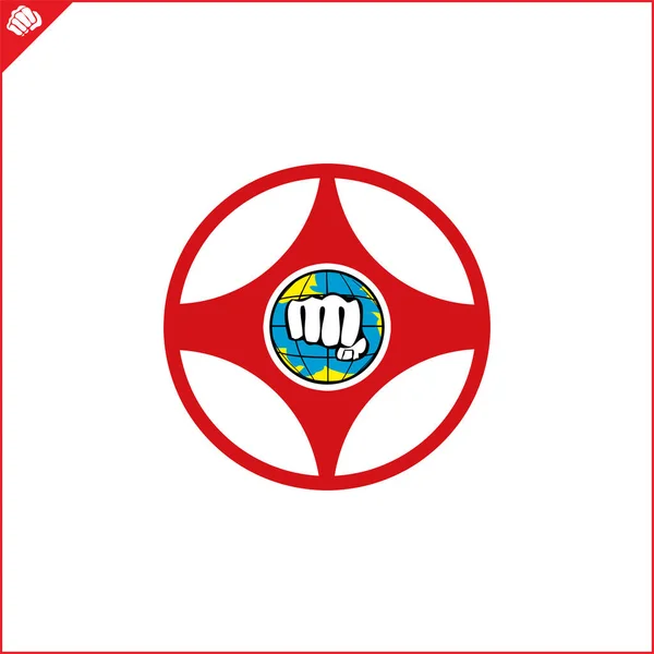 Martial Art Colored Emblem Symbol Martial Arts Kyokushinkai — 图库矢量图片