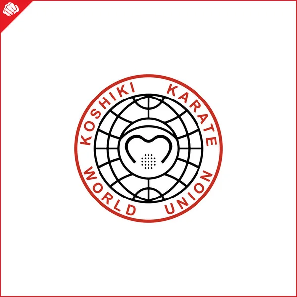 Martial Art Colored Emblem Symbol Martial Arts Koshiki Karate — Vector de stock