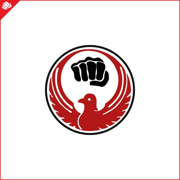 Martial Art Colored Emblem Symbol Martial Arts Wado Ryu Karate — Stock Vector