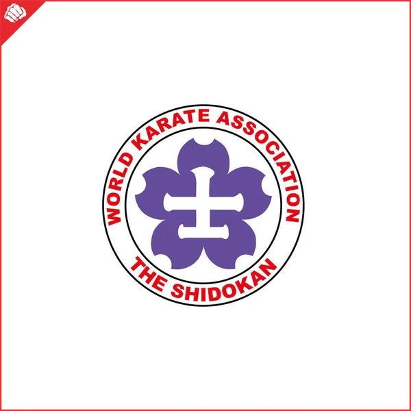Emblem Symbol Martial Arts Shidokan Kyokushin Karate — Stok Vektör