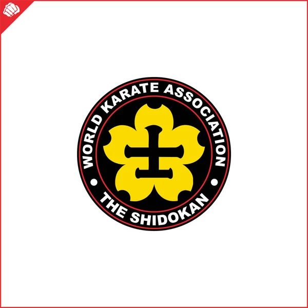 Emblem Symbol Martial Arts Shidokan Kyokushin Karate — Stock Vector