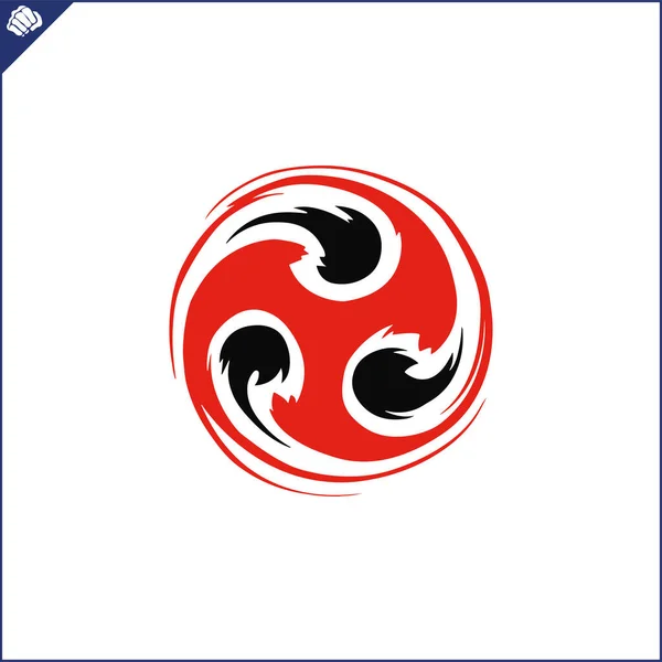 Martial Art Colored Emblem Symbol Martial Arts Karate — Stock Vector
