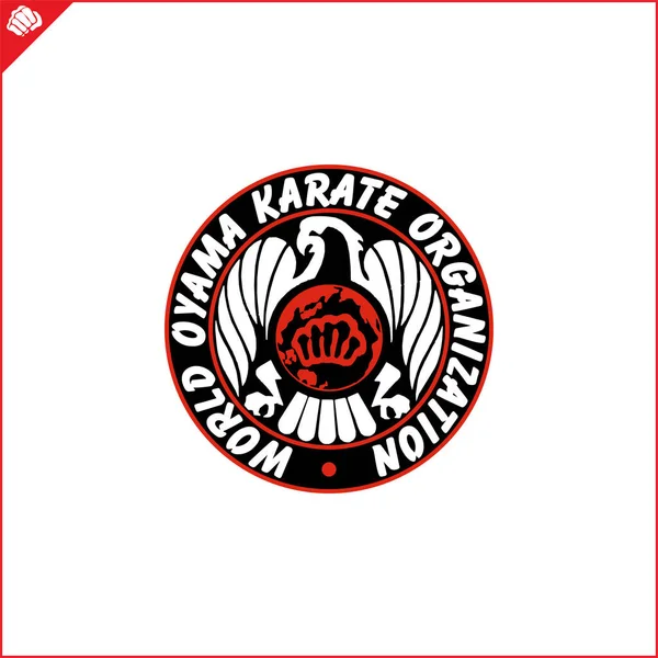 Emblem Symbol Martial Arts Kyokushinkai Oyama Karate — Stock Vector
