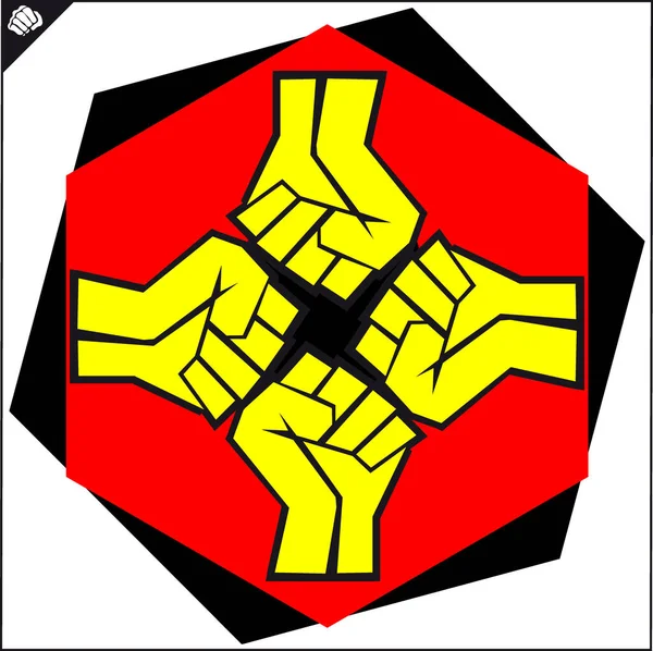 Martial Art Colored Symbol Logo Karate Creative Design Emblem Vector —  Vetores de Stock