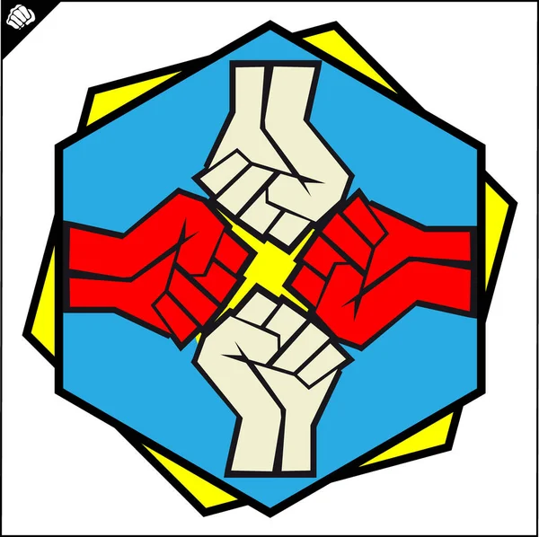 Цветной Символ Боевого Искусства Логотип Эмблема Креативного Дизайна Карате Вектор — стоковый вектор