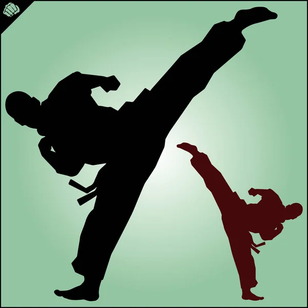 Krijgskunst Gekleurde Simbol Logo Karate Creatief Ontwerp Embleem — Stockvector