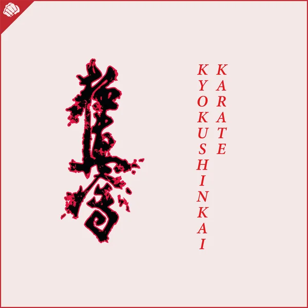 Japão Kanji Hieroglyph Dogi Quimono Tradução Kyokushin Oyama Full Contact —  Vetores de Stock