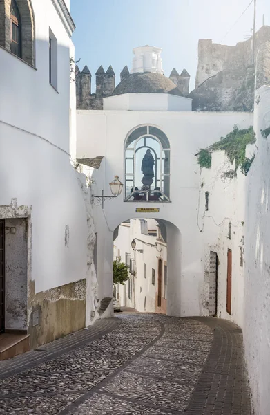 Smalle Steeg Een Van Witte Dorpen Van Andalusië Het Zuiden — Stockfoto