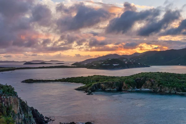 Britische Jungferninseln Karibischer Sonnenuntergang Von Great Camanoe Island Aus Eingefangen — Stockfoto