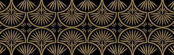 精美的黑色和金色横幅设计在装饰艺术风格上 非常适合网页设计 还有漂亮的墙纸或面料装饰 — 图库照片