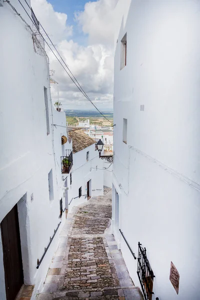 Smalle Steegjes Een Van Witte Dorpen Van Andalusië Het Zuiden — Stockfoto