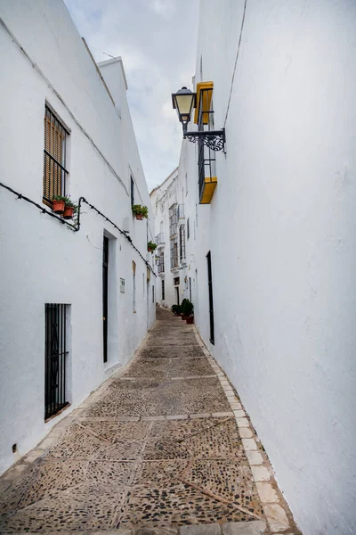 Smalle Steegjes Een Van Witte Dorpen Van Andalusië Het Zuiden — Stockfoto