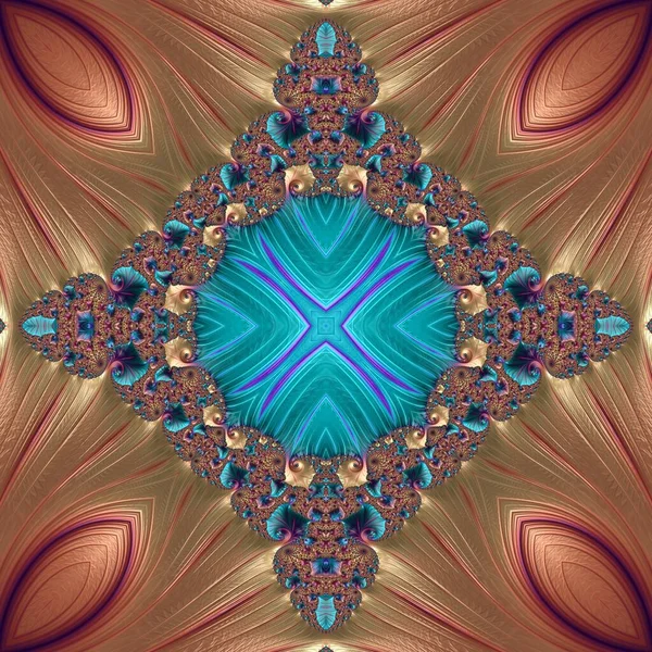 Elegant Fractal Kaleidoscope Design Seamless Repeating Pattern Tile Elegant Design — Φωτογραφία Αρχείου