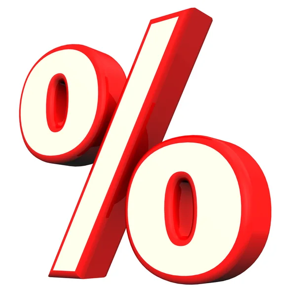 Símbolo de porcentaje rojo —  Fotos de Stock