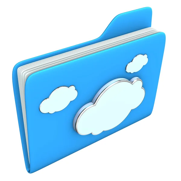 Blue Folder Cloud — Stock Photo, Image
