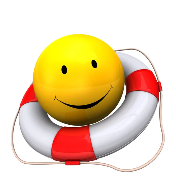 Lifebelt Yellow Smiley — Stock Photo, Image