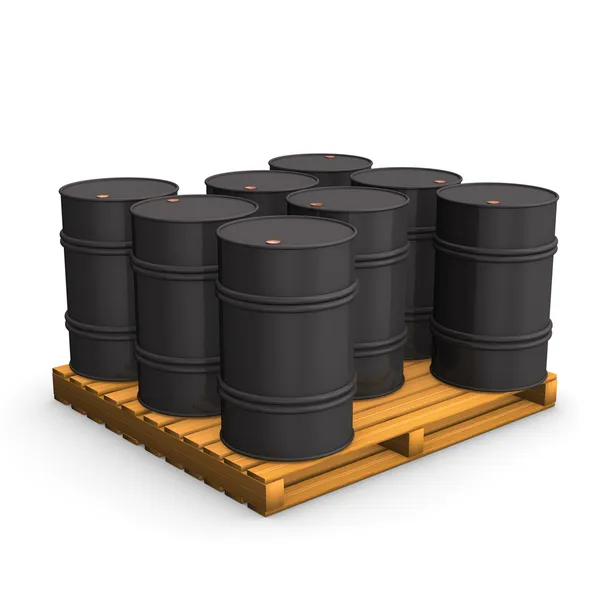 Pallet Oil Barrel — Stock Photo, Image