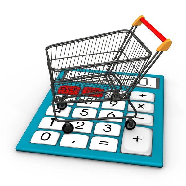 Shopping cart kalkylator 2 — Stockfoto