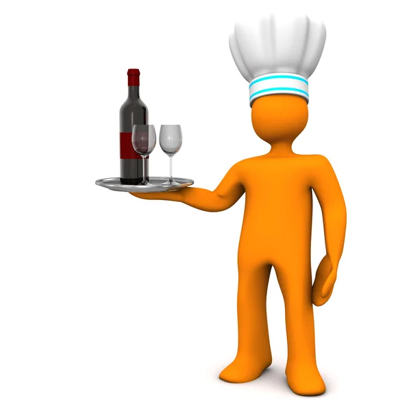 Chef con vino rosso — Foto Stock