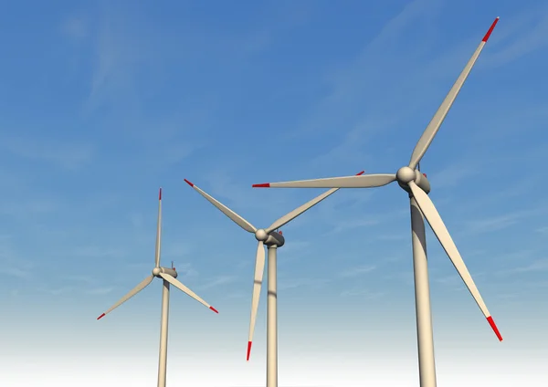 Three Wind Turbines — Stock Photo, Image