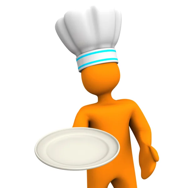 Koch mit Teller 2 — Stockfoto