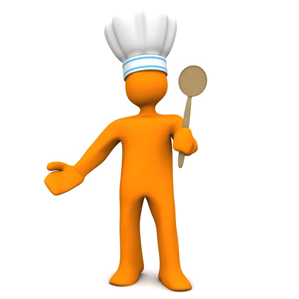 Chef With Wooden Spoon — Stock Photo, Image