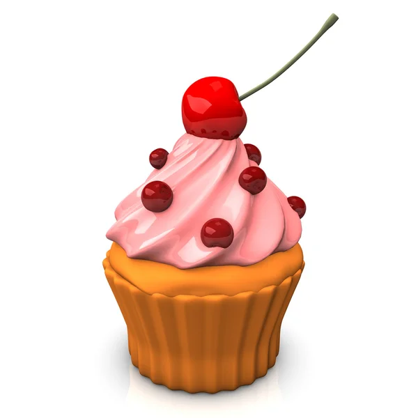 Cupcake rosa ciliegia — Foto Stock
