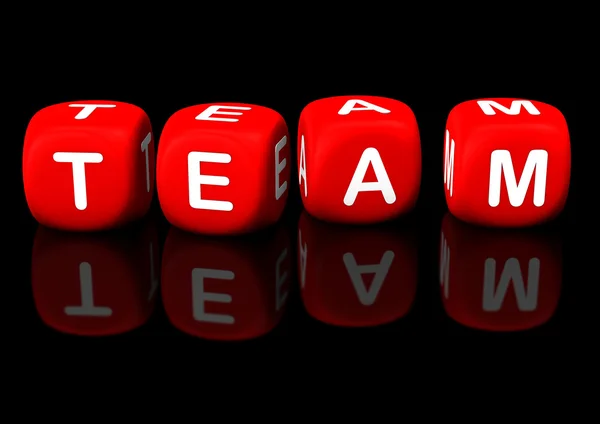 TEAM red cubes — Stock Photo, Image