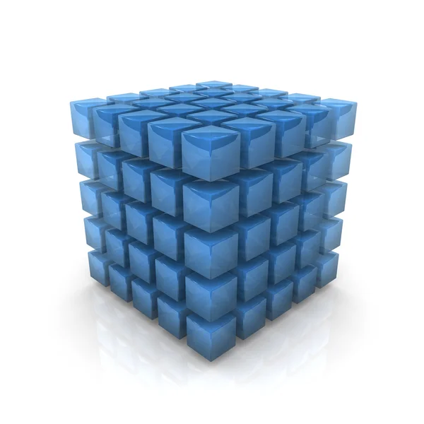 Blue Transparent Cube — Stock Photo, Image